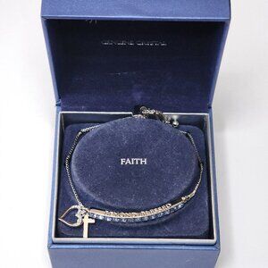 Brilliance Bracelet Genuine Swarovski Blue Crystals Silver Adjustable Strong NIB